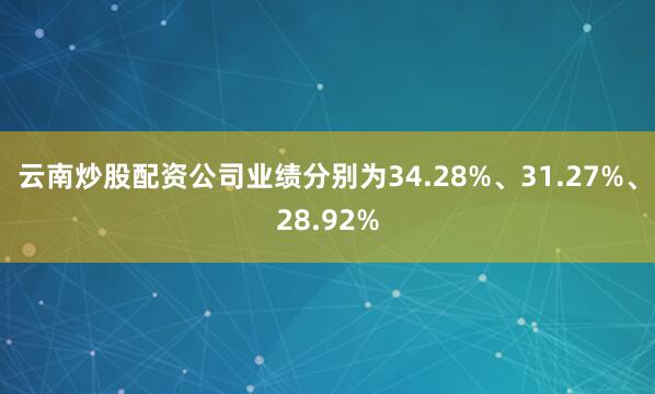 云南炒股配资公司业绩分别为34.28%、31.27%、28.92%